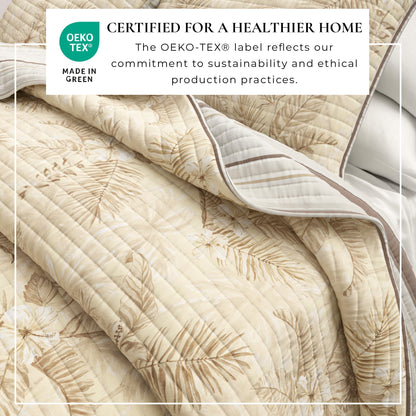 Floral Printed Cotton Quilt Set - Mendocino Collection - Quahog Bay Bedding