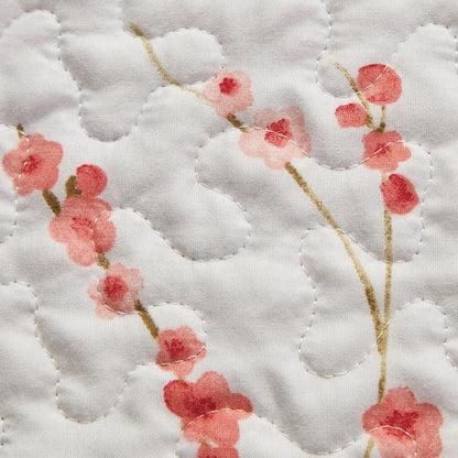 Floral Quilt - White & Coral - Floral Themed Quilts - Quahog Bay Bedding