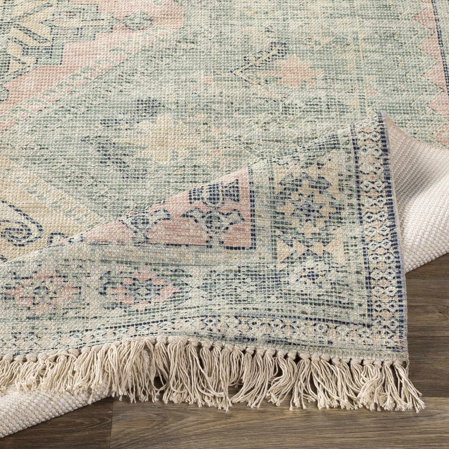 Foraker Sage Green Cotton Rug - Quahog Bay Bedding