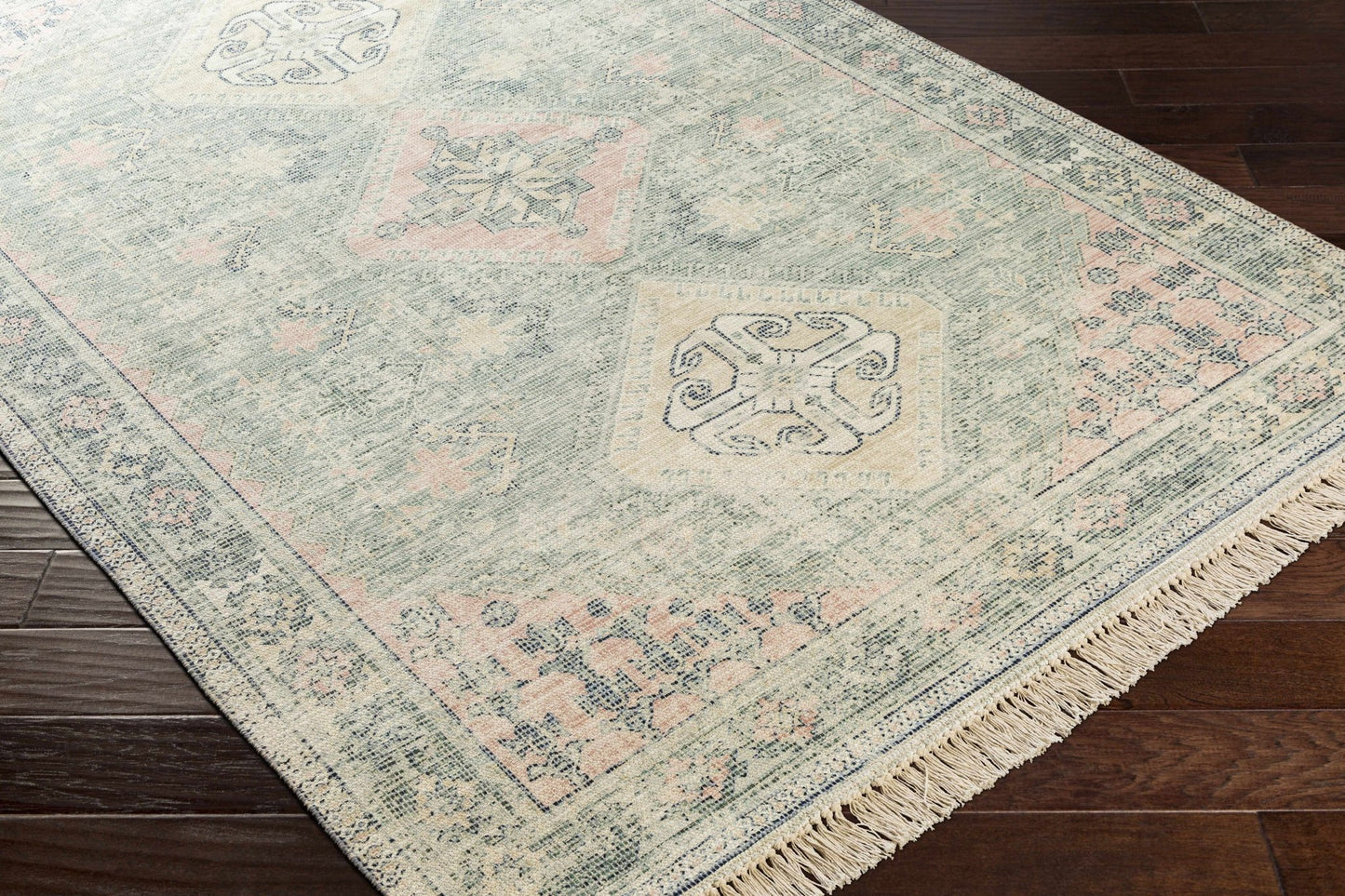 Foraker Sage Green Cotton Rug - Quahog Bay Bedding
