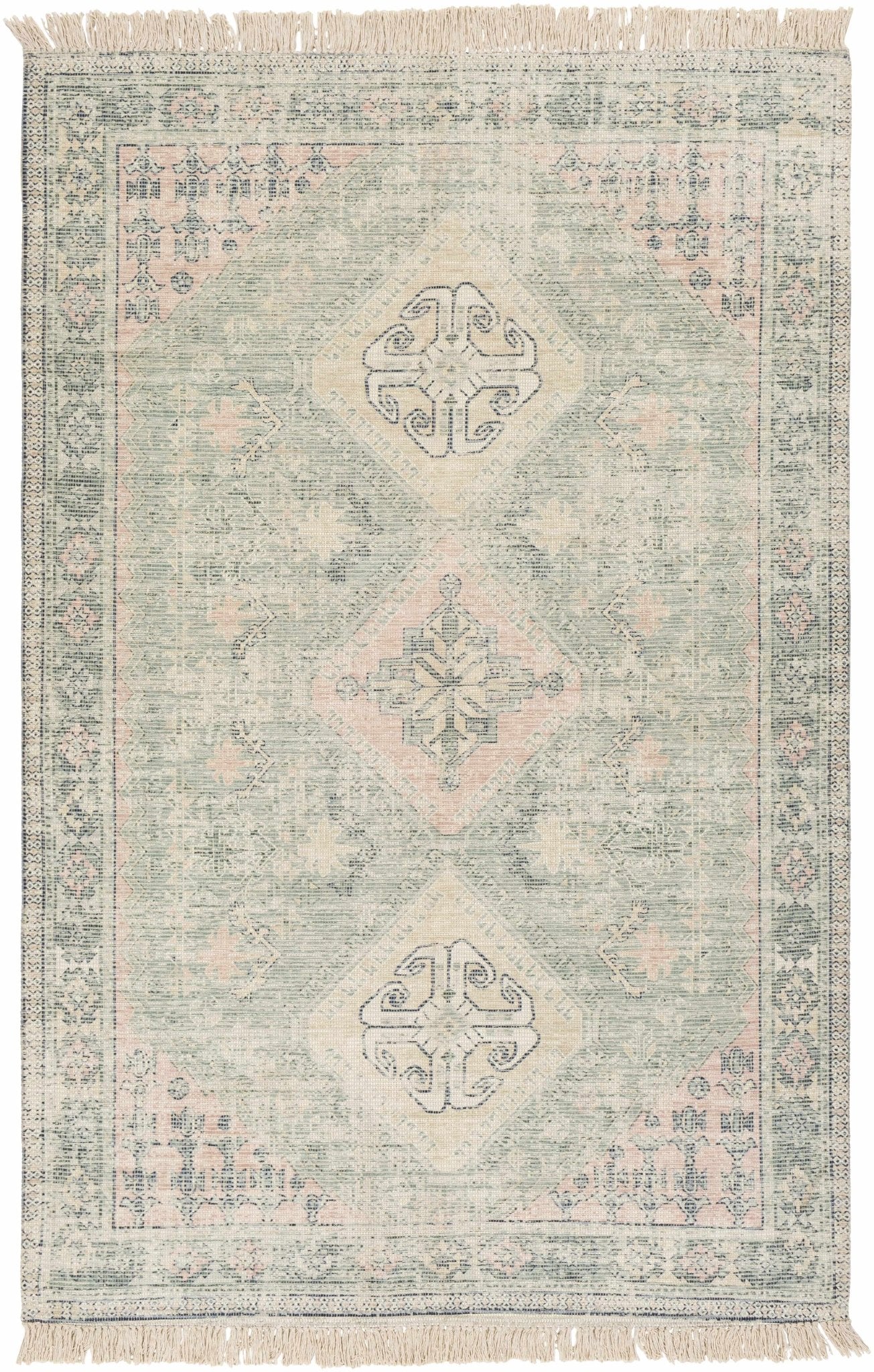 Foraker Sage Green Cotton Rug - Quahog Bay Bedding