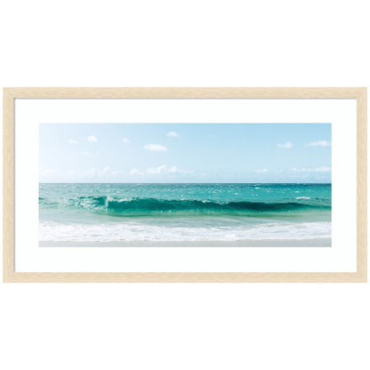 Framed Art Beach Ocean Day over Blue Clear Waters by Alicia Abla - Quahog Bay Bedding
