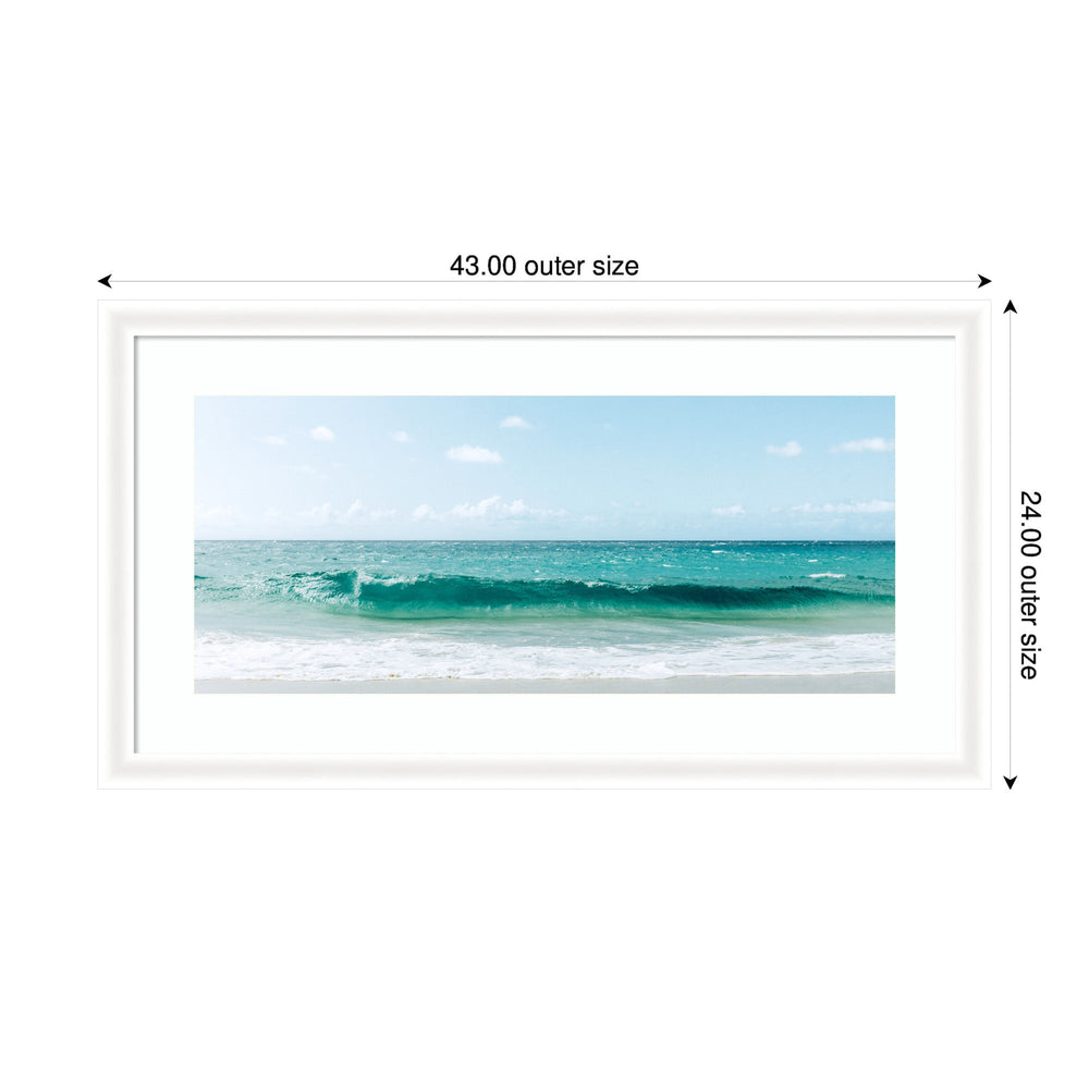 Framed Art Beach Ocean Day over Blue Clear Waters by Alicia Abla - Quahog Bay Bedding