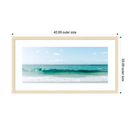 Framed Art Beach Ocean Day over Blue Clear Waters by Alicia Abla - Quahog Bay Bedding