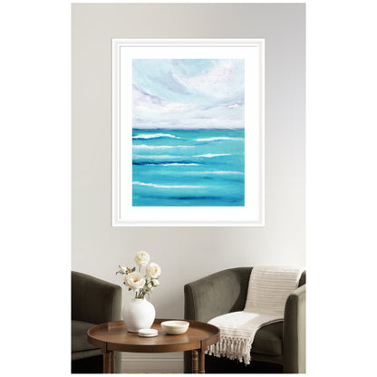 Framed Art Evening Ocean Waves by Nikita Jariwala - Quahog Bay Bedding