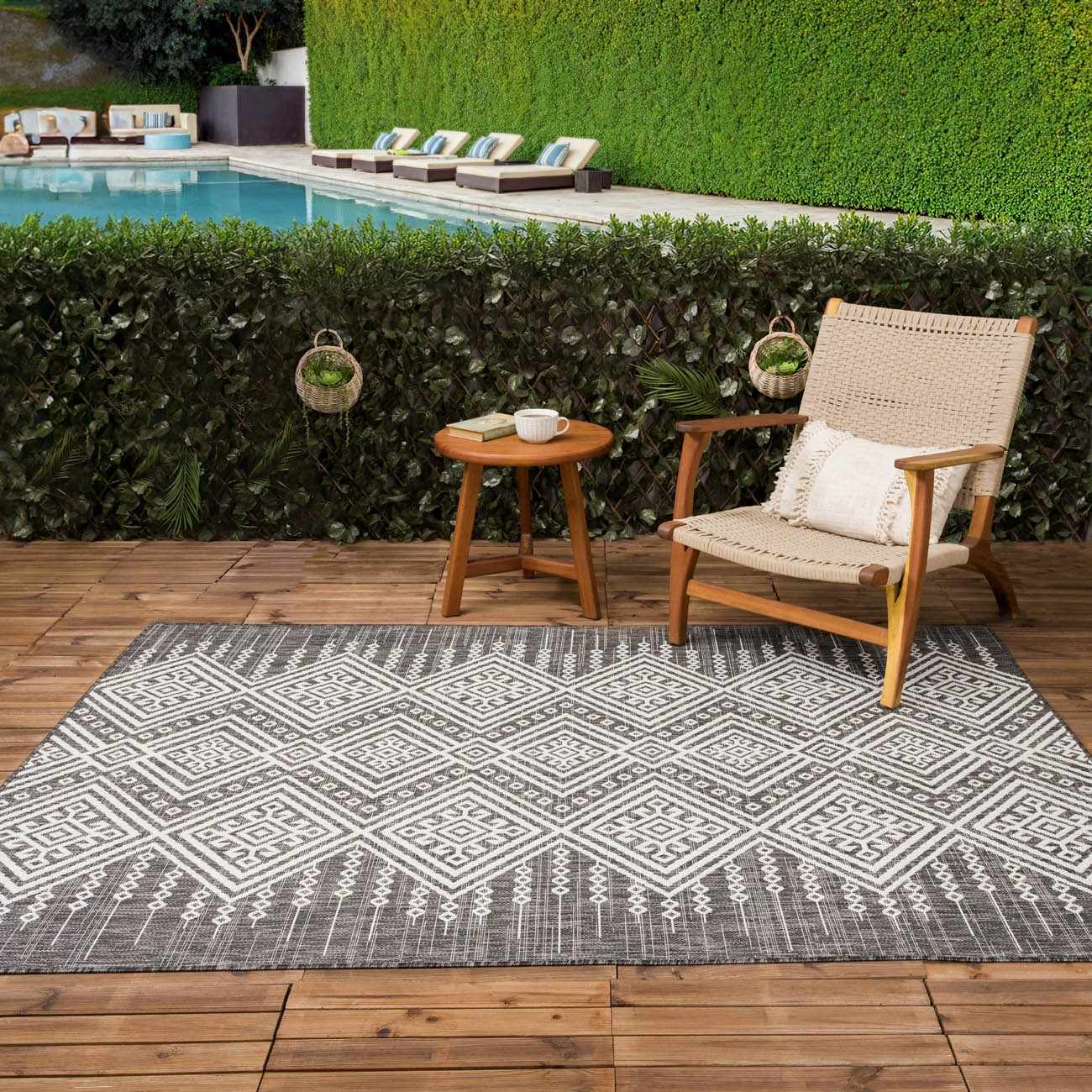 Frankville Black&White All Over Performance Rug - Quahog Bay Bedding