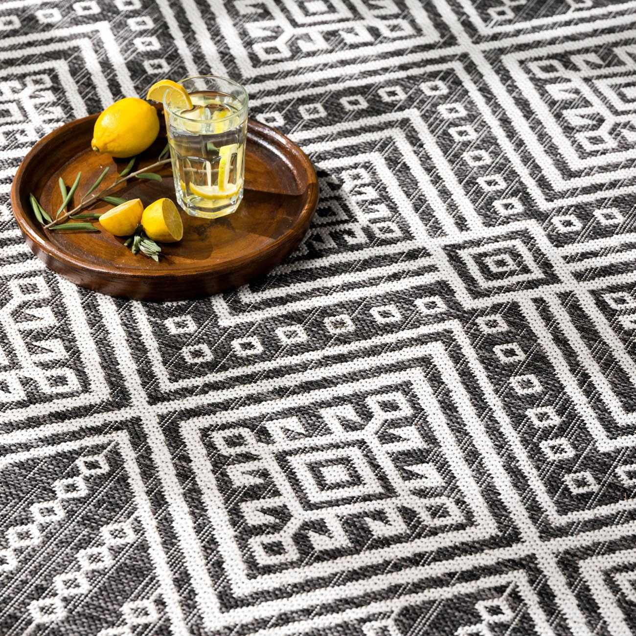 Frankville Black&White All Over Performance Rug - Quahog Bay Bedding