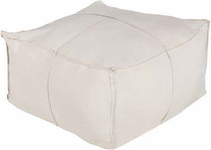 Friendsville Solid & Striped Ivory Pouf - Quahog Bay Bedding