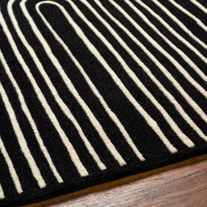 Fuat Black Wool Rug - Quahog Bay Bedding
