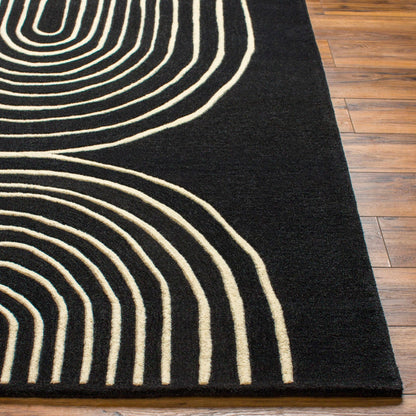 Fuat Black Wool Rug - Quahog Bay Bedding