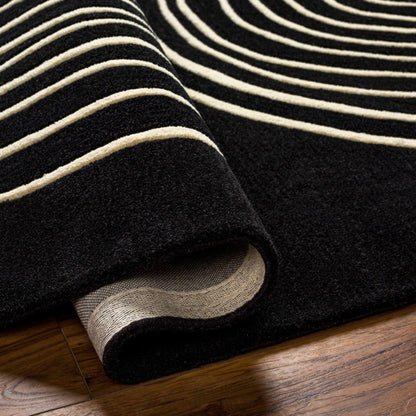 Fuat Black Wool Rug - Quahog Bay Bedding