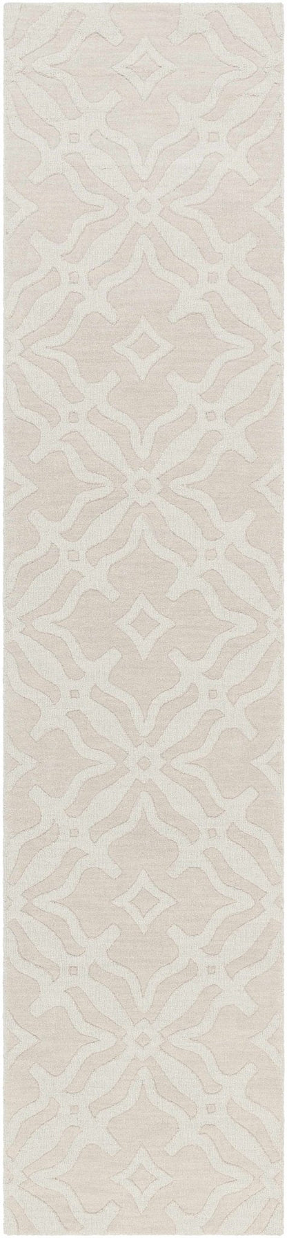 Fyffe Embossed Beige Wool Area Rug - Quahog Bay Bedding