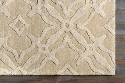 Fyffe Embossed Beige Wool Area Rug - Quahog Bay Bedding