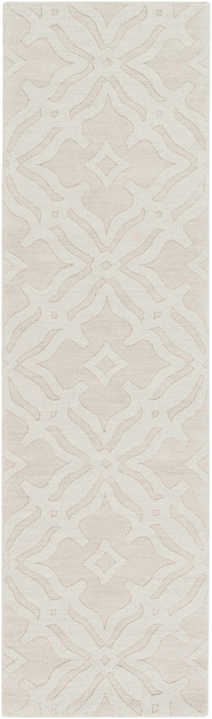 Fyffe Embossed Beige Wool Area Rug - Quahog Bay Bedding