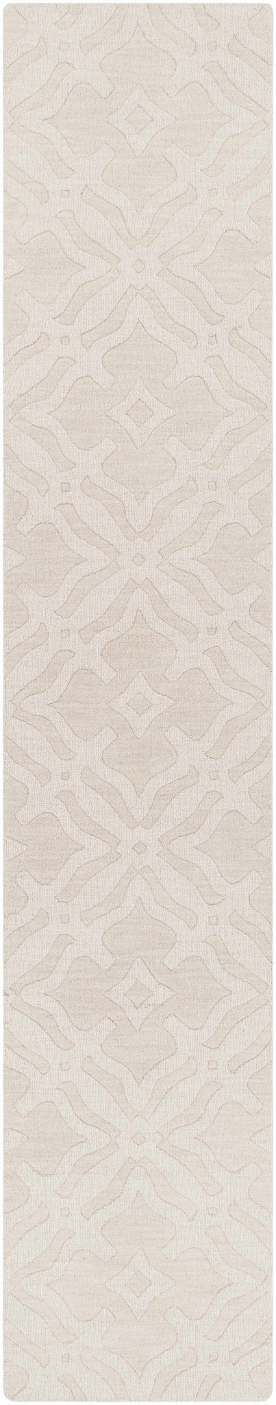 Fyffe Embossed Beige Wool Area Rug - Quahog Bay Bedding