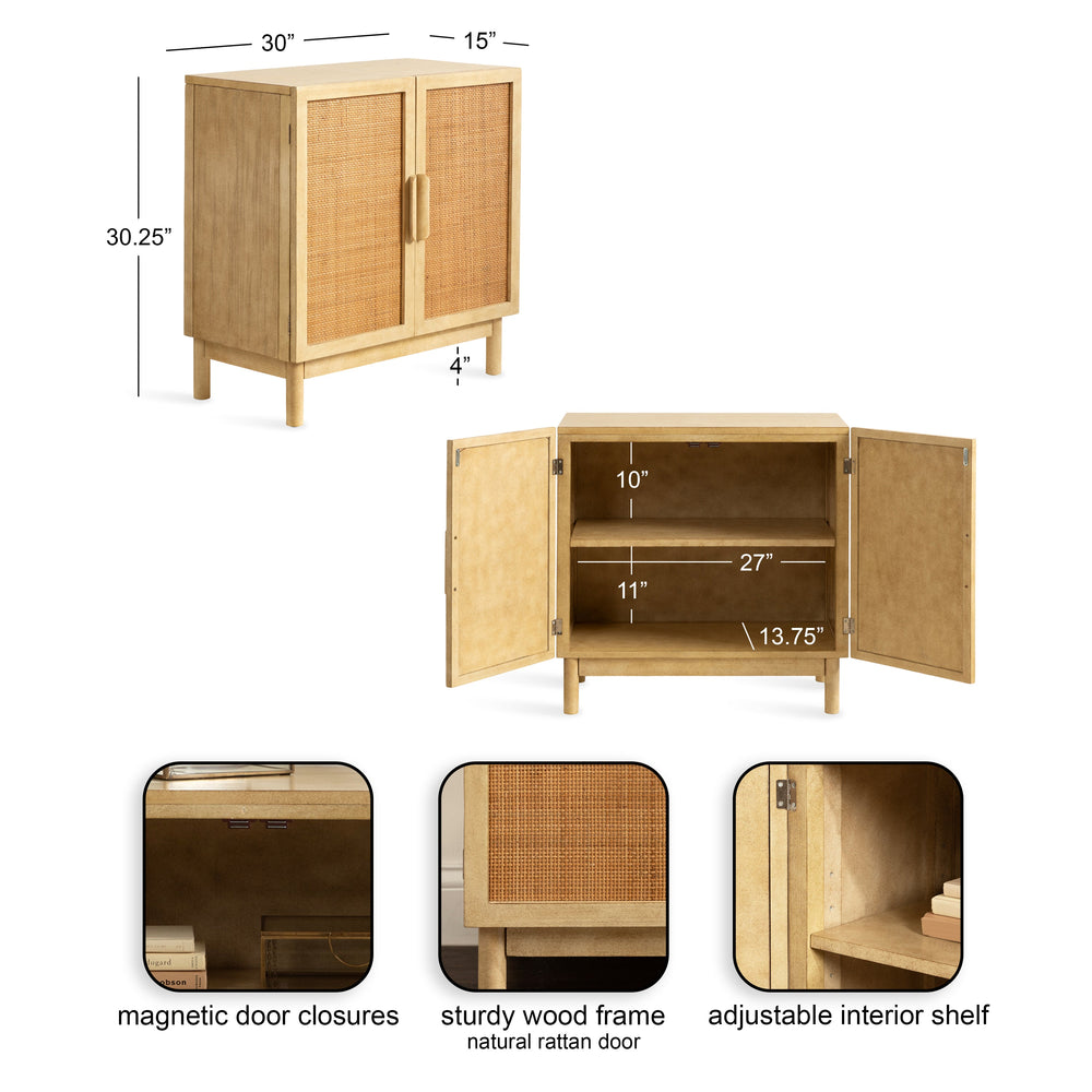 Ori Rattan Accent Floor Cabinet