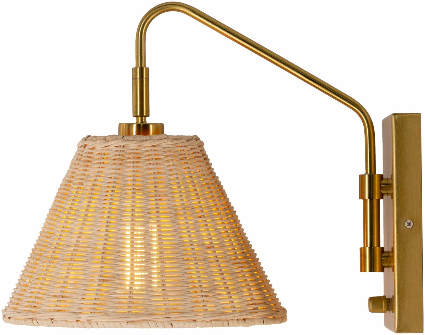Gabas Gold Iron Rattan Wall Sconces - Quahog Bay Bedding