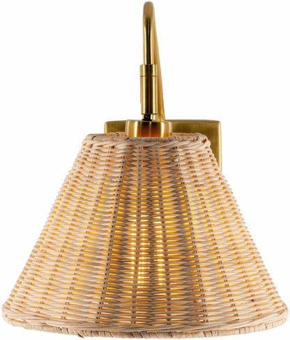 Gabas Gold Iron Rattan Wall Sconces - Quahog Bay Bedding