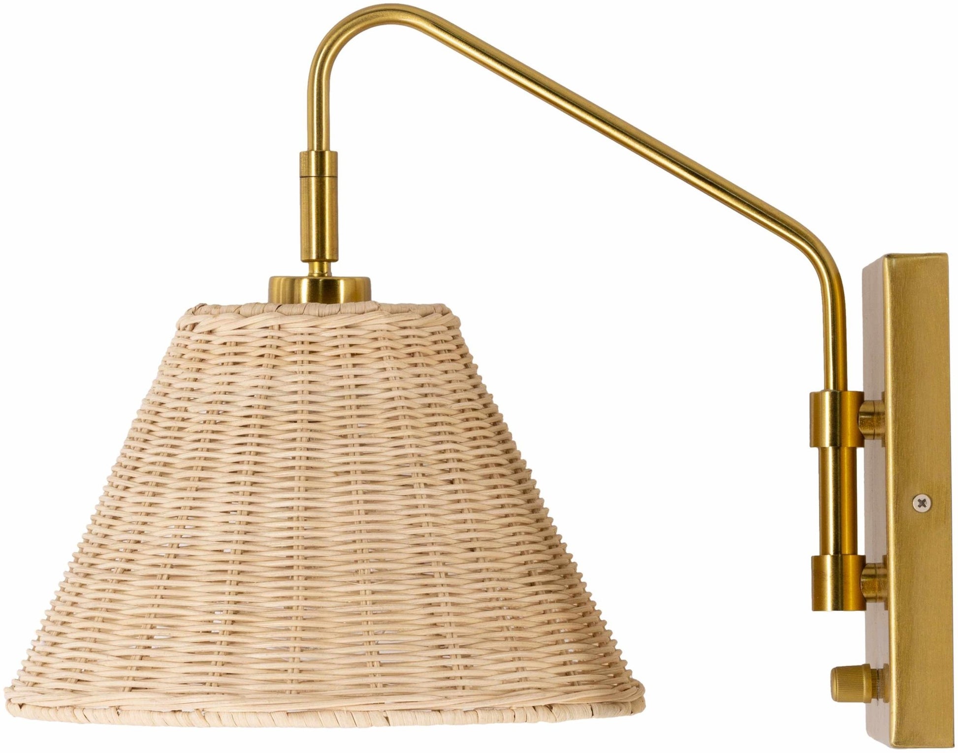 Gabas Gold Iron Rattan Wall Sconces - Quahog Bay Bedding