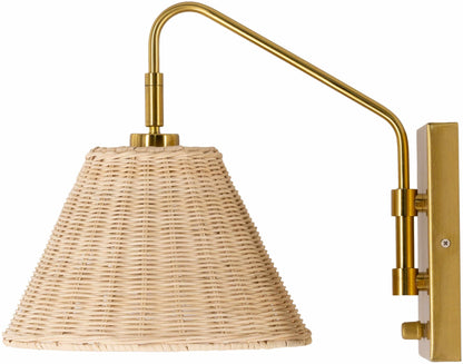 Gabas Gold Iron Rattan Wall Sconces - Quahog Bay Bedding