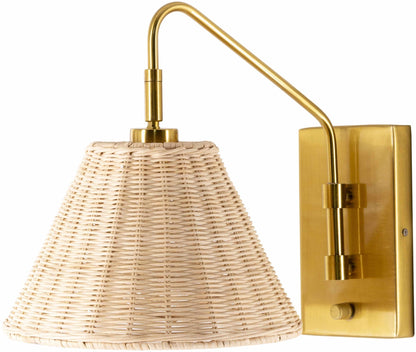 Gabas Gold Iron Rattan Wall Sconces - Quahog Bay Bedding
