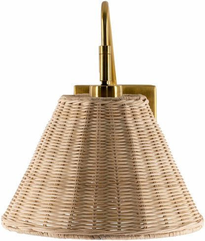 Gabas Gold Iron Rattan Wall Sconces - Quahog Bay Bedding