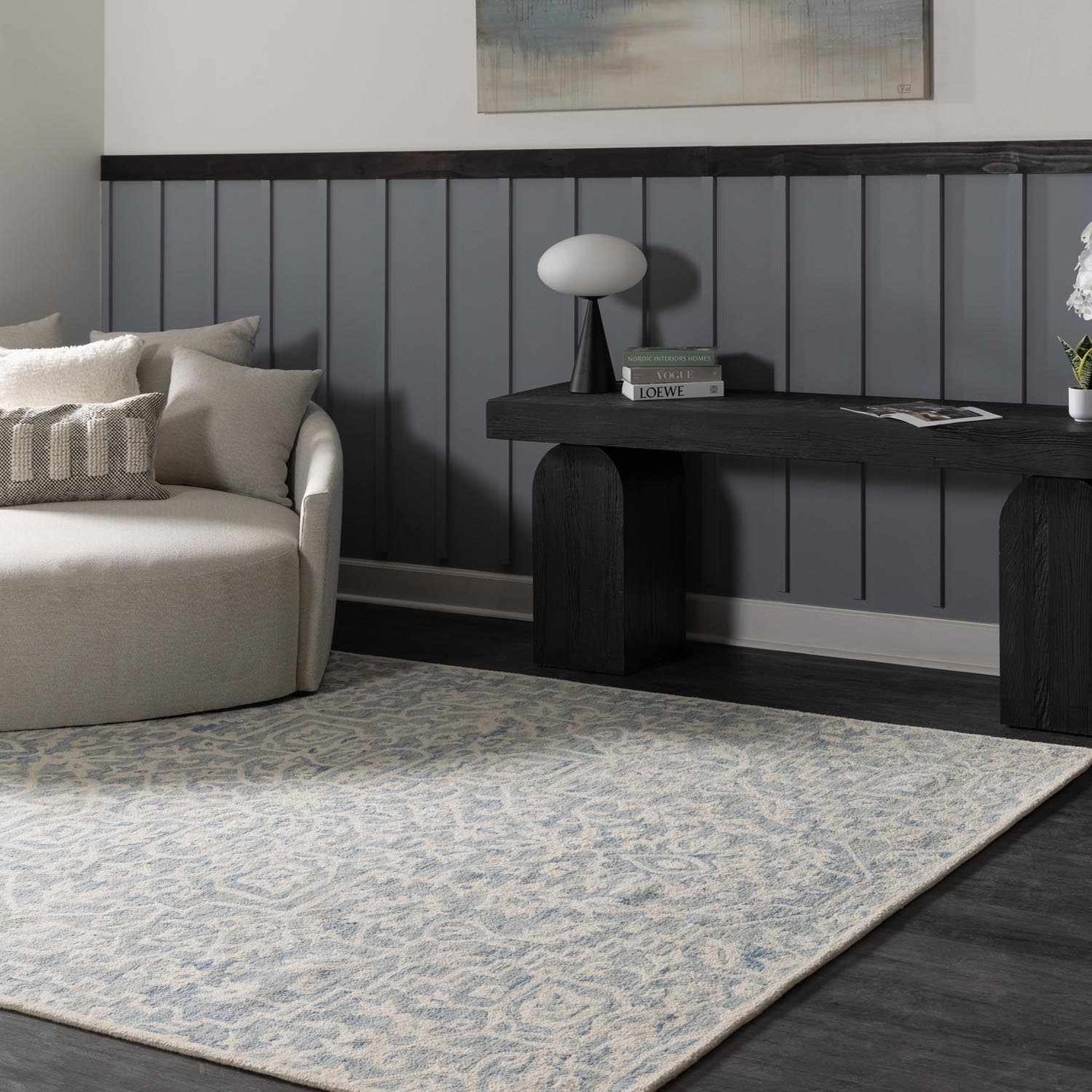 Gagebrook Blue Wool Area Rug - Quahog Bay Bedding