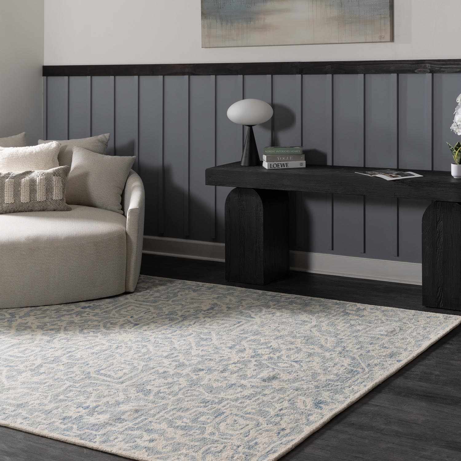 Gagebrook Blue Wool Area Rug - Quahog Bay Bedding