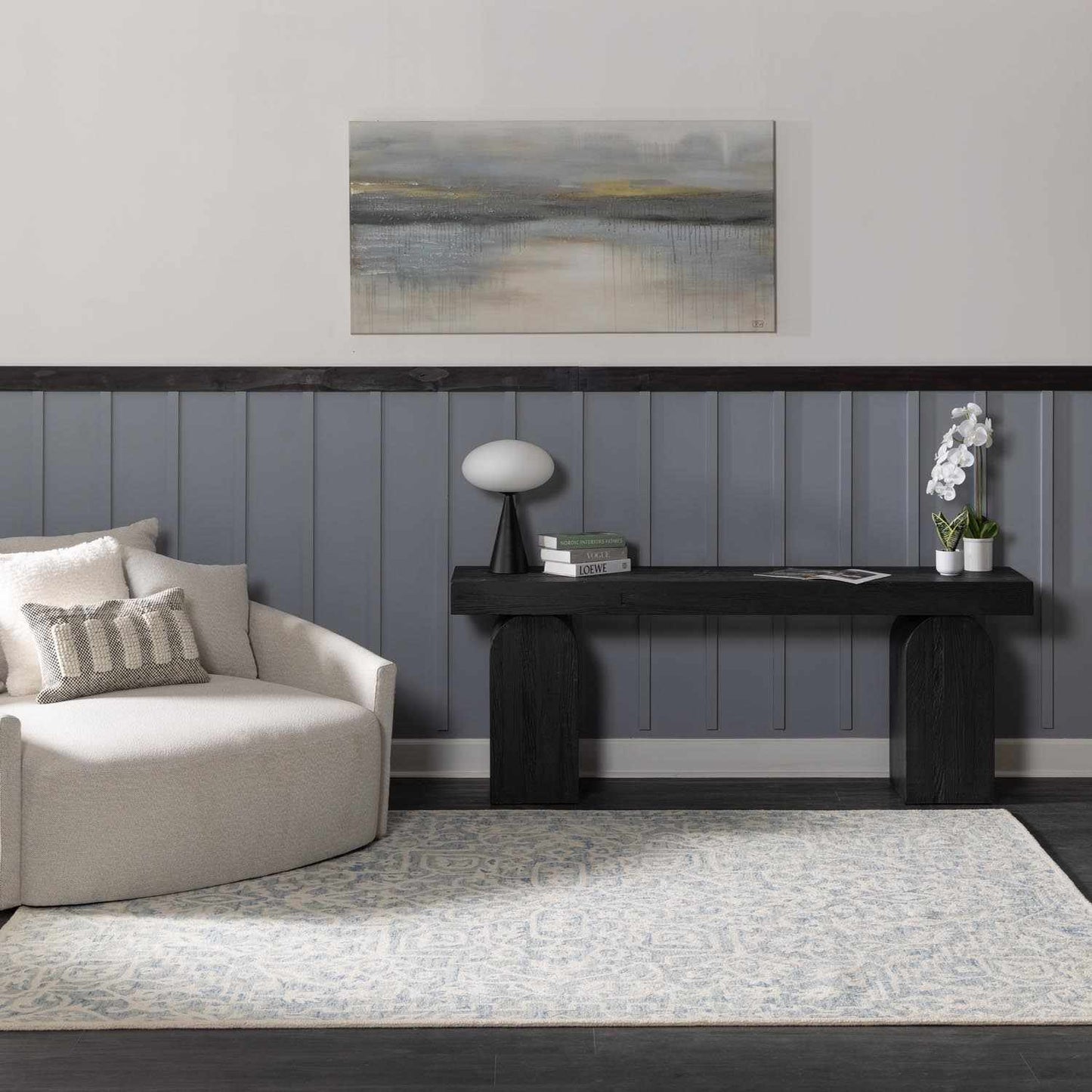 Gagebrook Blue Wool Area Rug - Quahog Bay Bedding