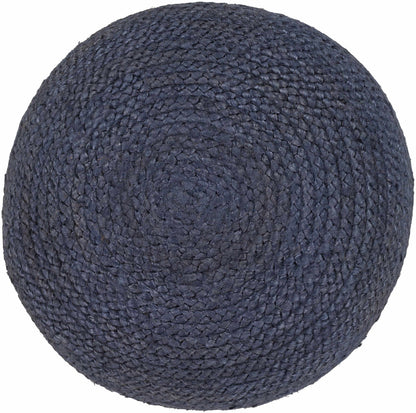 Gail Navy Jute Knitted Pouf