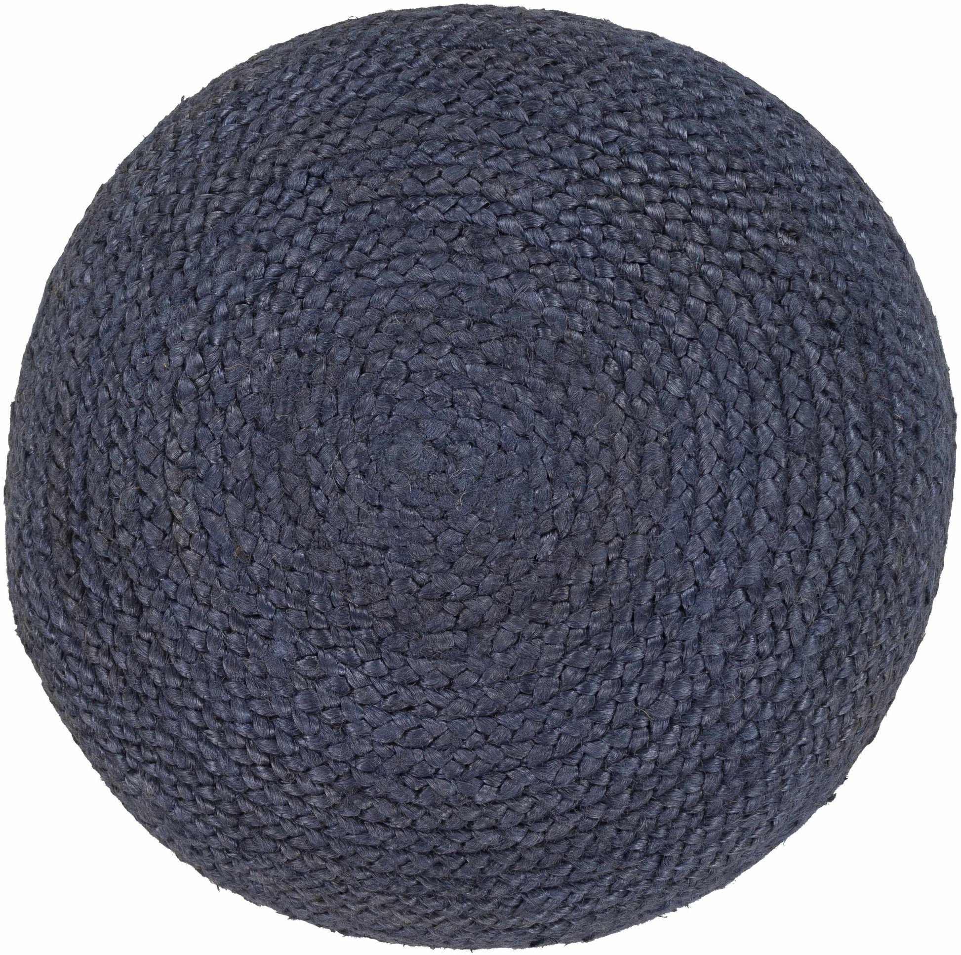 Gail Navy Jute Knitted Pouf - Quahog Bay Bedding
