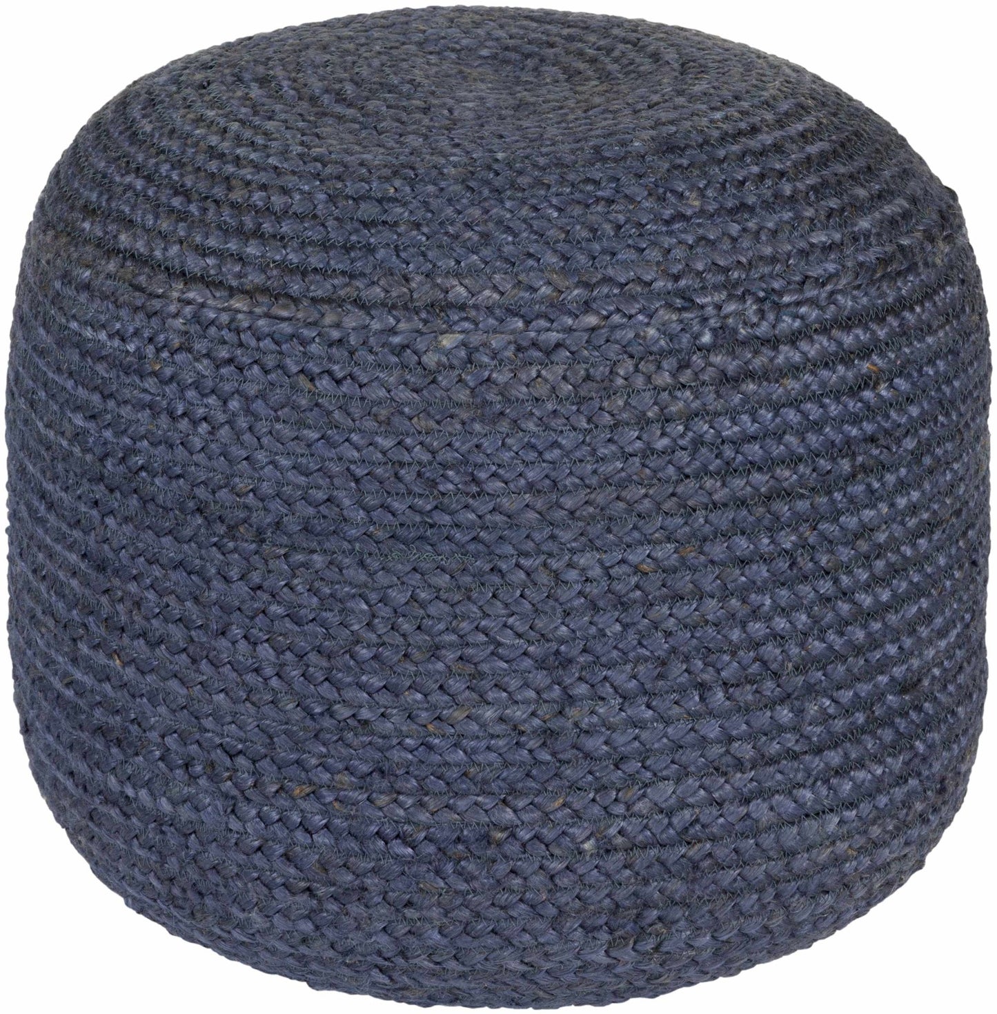 Gail Navy Jute Knitted Pouf - Quahog Bay Bedding