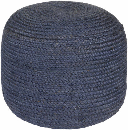 Gail Navy Jute Knitted Pouf - Quahog Bay Bedding