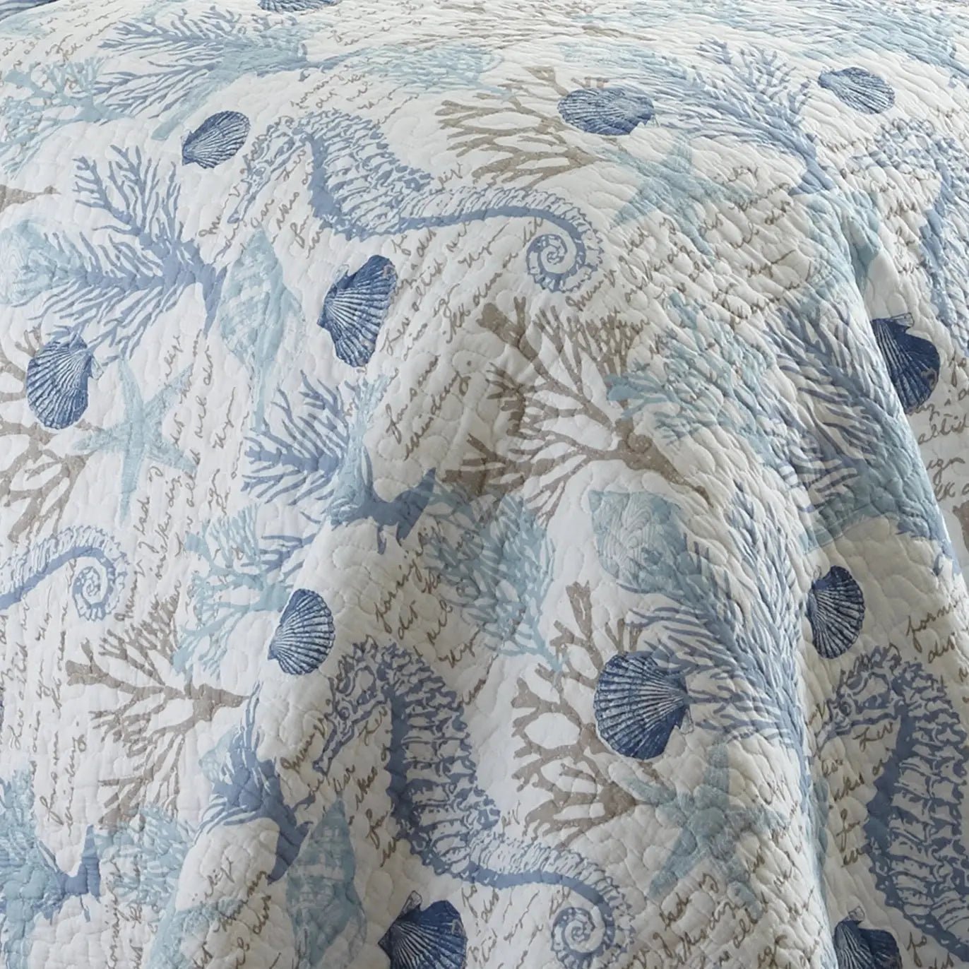 Galapagos Blue Quilt Set - Coastal Quilt Set - Quahog Bay Bedding