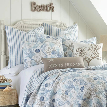 Galapagos Blue Quilt Set - Coastal Quilt Set - Quahog Bay Bedding