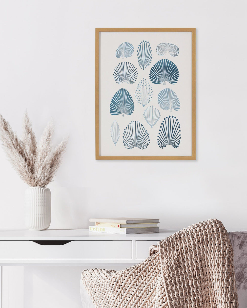 Gallery Abstract Coastal Blue Coral Print by The Creative Bunch Studio - Quahog Bay Bedding