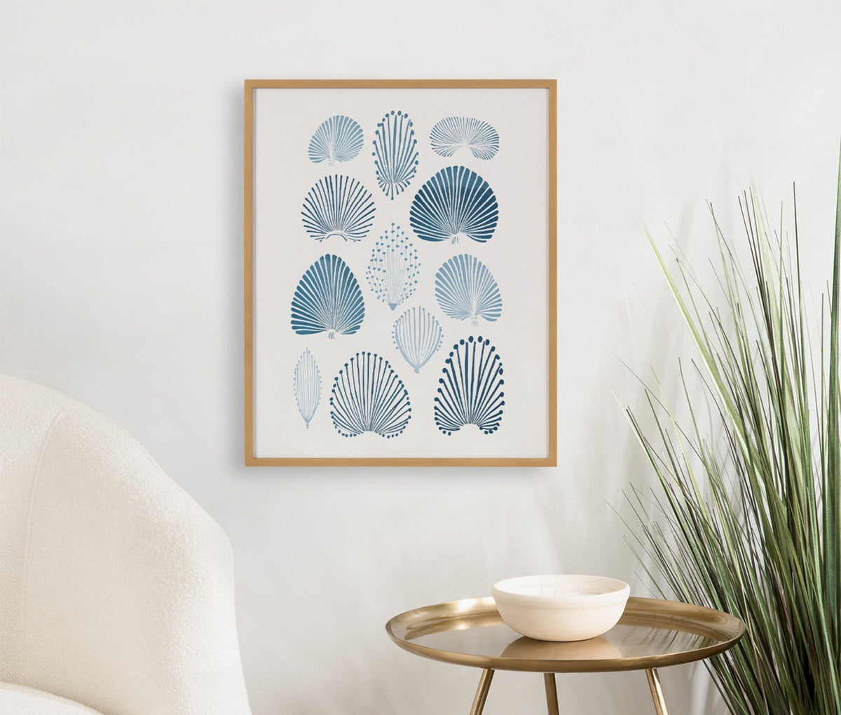 Gallery Abstract Coastal Blue Coral Print by The Creative Bunch Studio - Quahog Bay Bedding