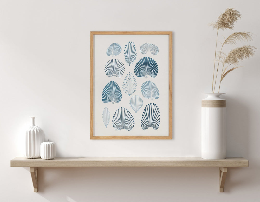 Gallery Abstract Coastal Blue Coral Print by The Creative Bunch Studio - Quahog Bay Bedding