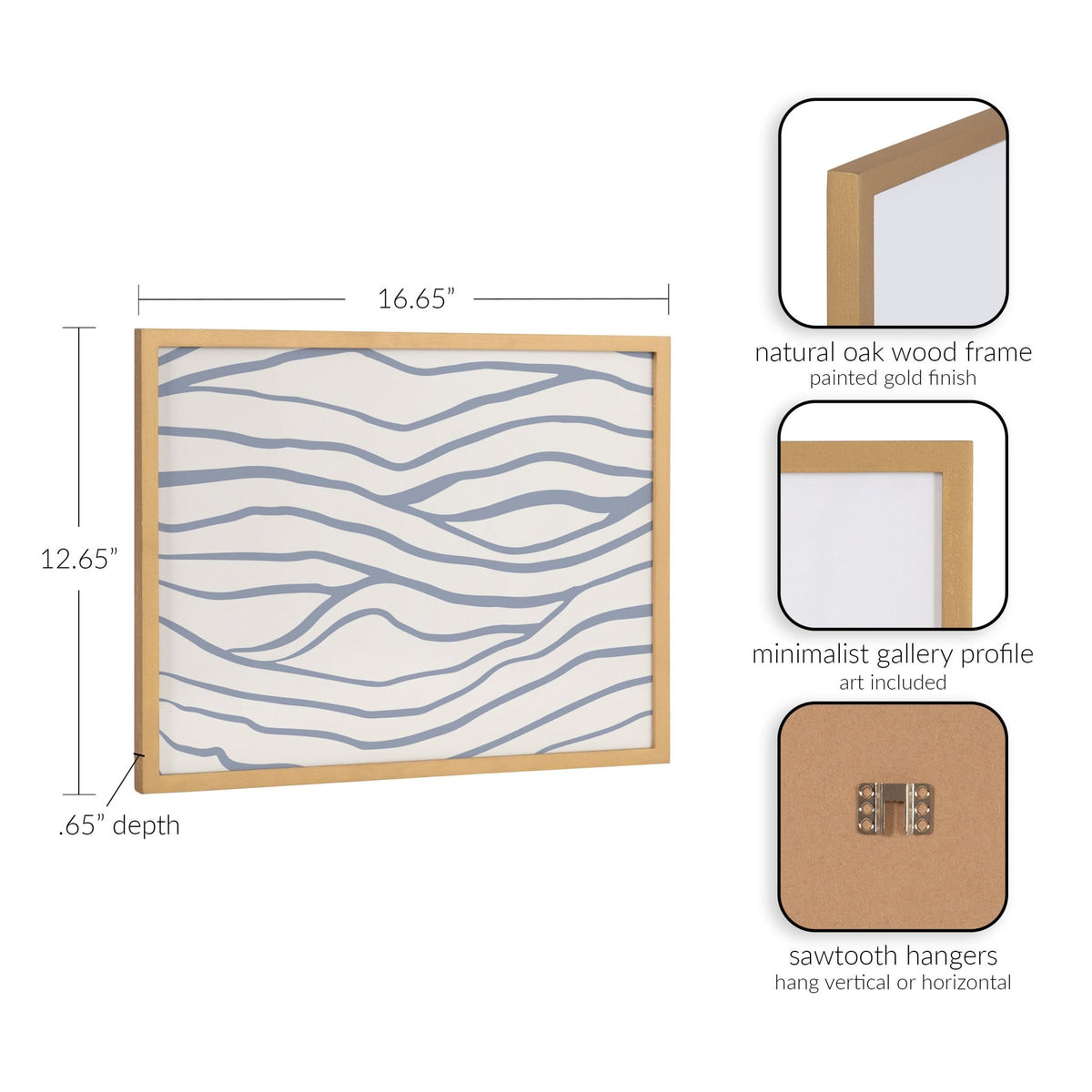 Gallery Simple Elegant Coastal Waves Print by The Creative Bunch Studio - Quahog Bay Bedding