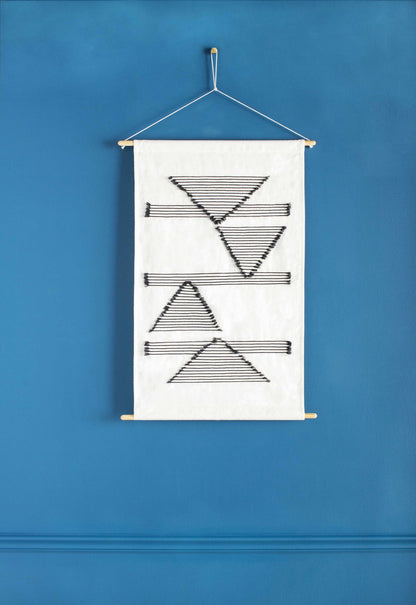 Garber Monochrome Geometric Wall Hanging - Quahog Bay Bedding