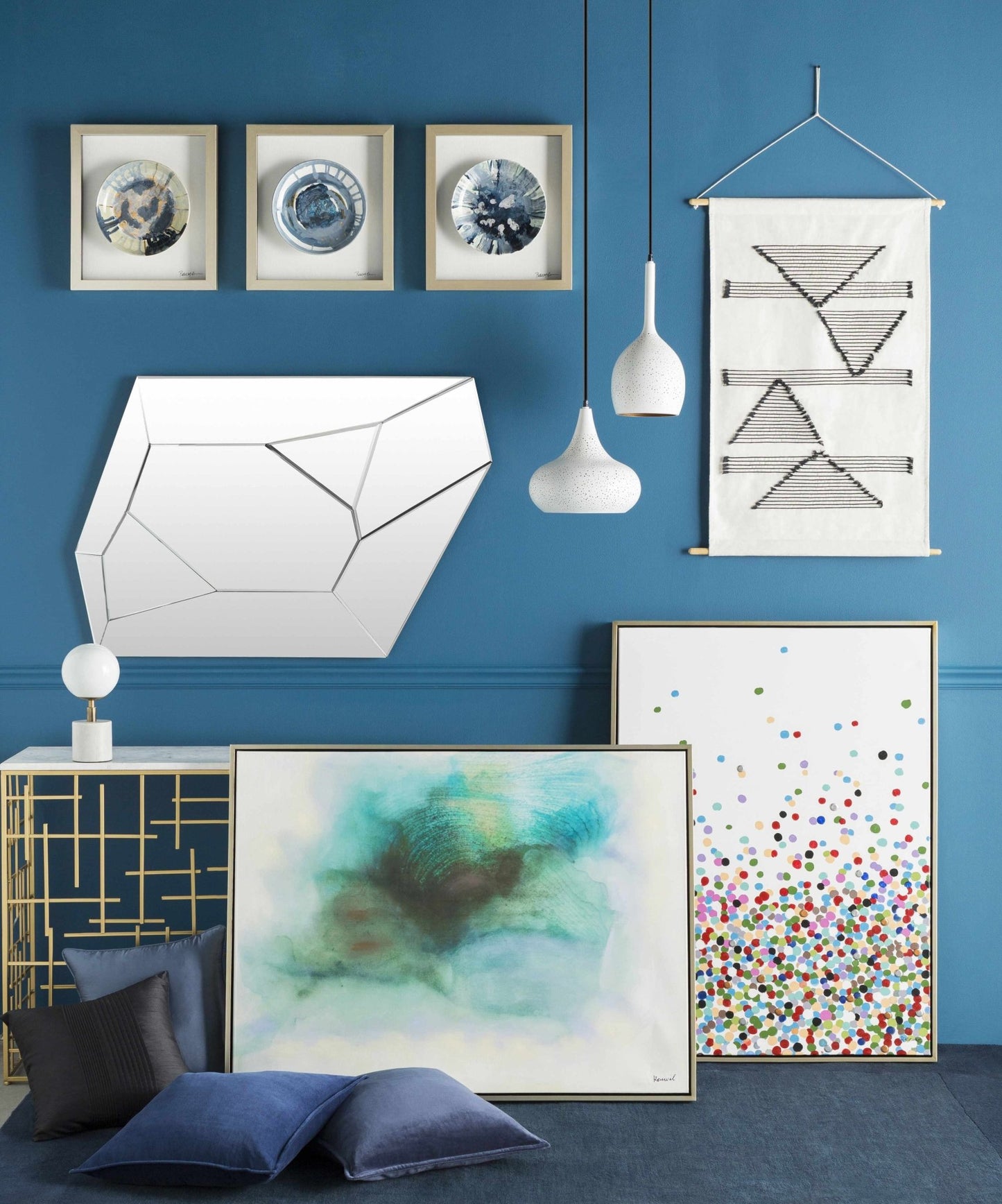 Garber Monochrome Geometric Wall Hanging - Quahog Bay Bedding