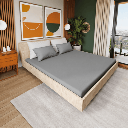 Gray grounding fitted sheet