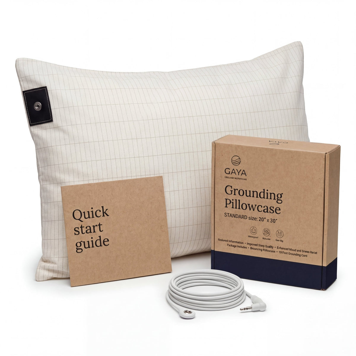 GAYA Grounding Pillowcase | Off White | 20 x 30 Inches - Quahog Bay Bedding