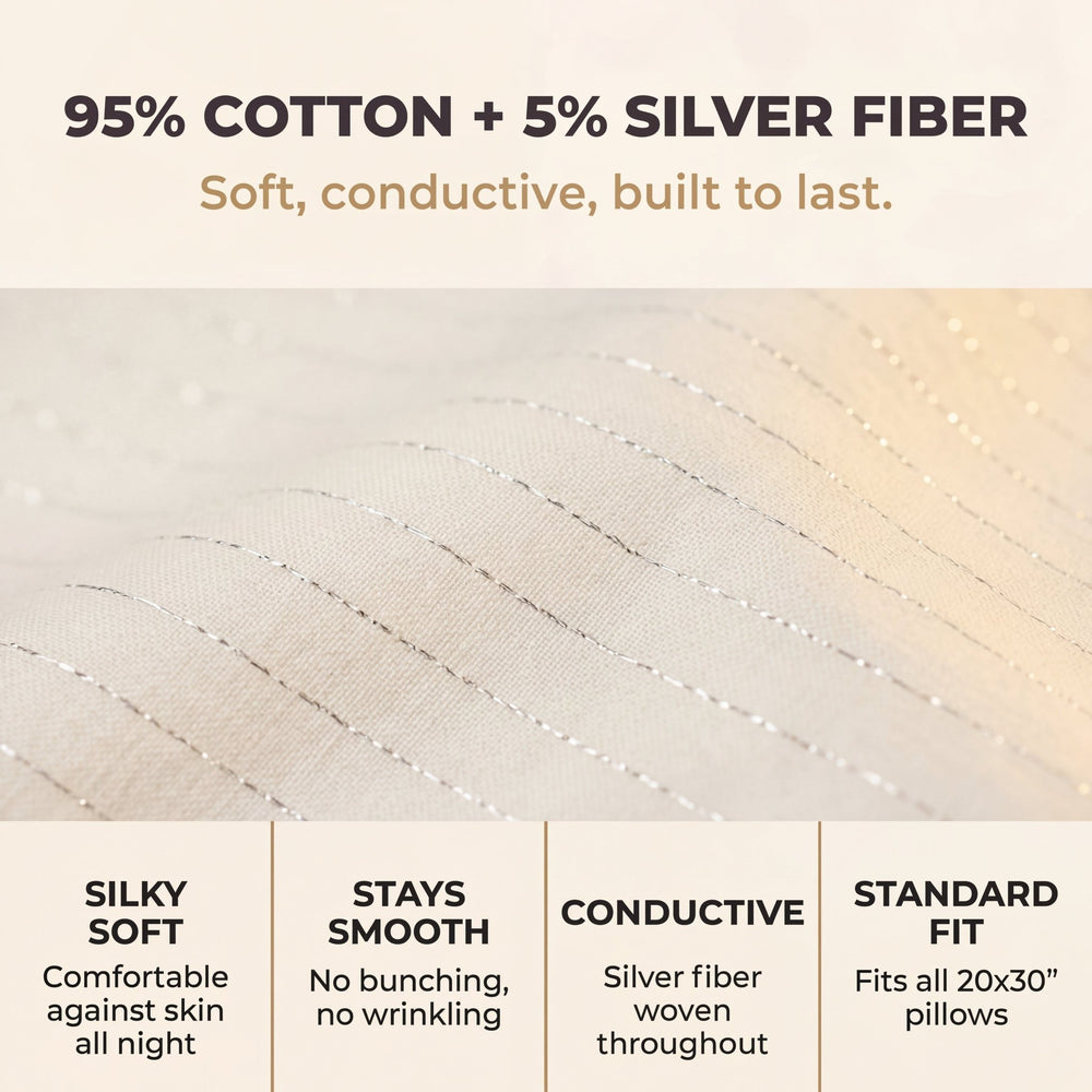GAYA Grounding Pillowcase | Off White | 20 x 30 Inches - Quahog Bay Bedding