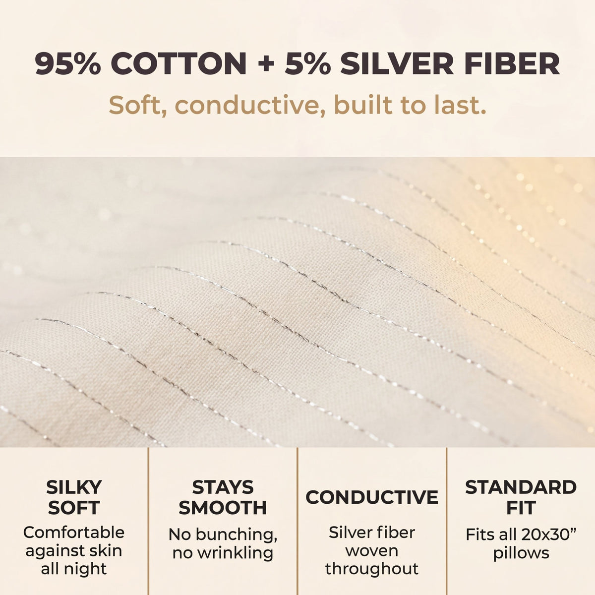 GAYA Grounding Pillowcase | Off White | 20 x 30 Inches - Quahog Bay Bedding