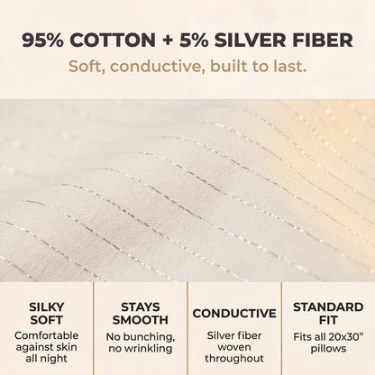 GAYA Grounding Pillowcase | Off White | 20 x 30 Inches - Quahog Bay Bedding