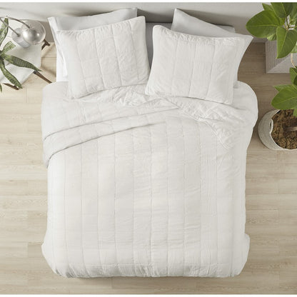 CLEARANCE - Queen Size Only - Gema Cotton Coverlet Set - Soft White