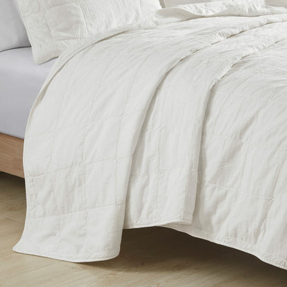 CLEARANCE - Queen Size Only - Gema Cotton Coverlet Set - Soft White