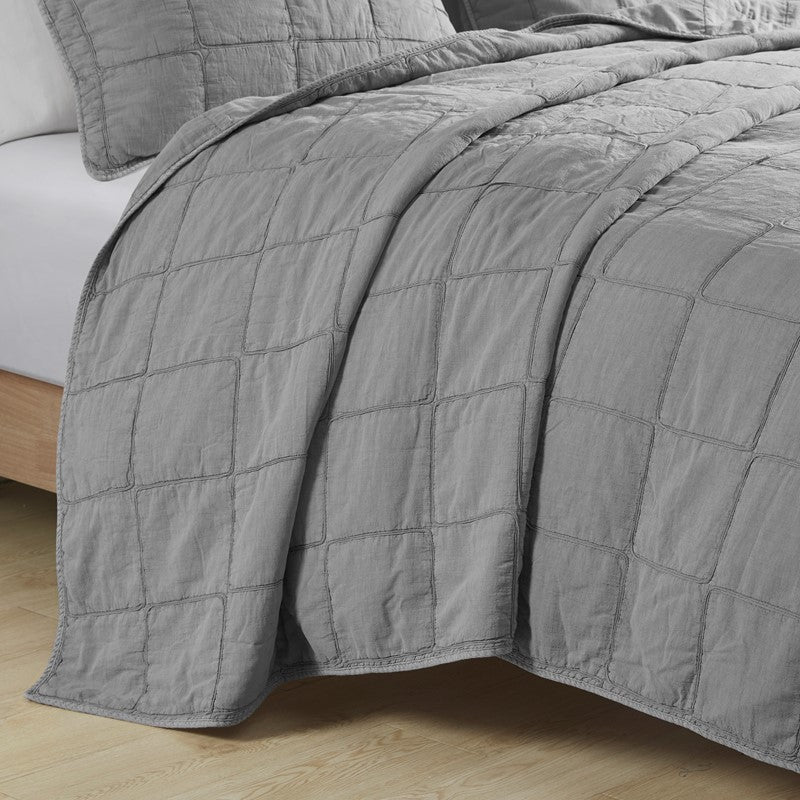 CLEARANCE - Queen Size Only - Gema Cotton Coverlet Set - Grey