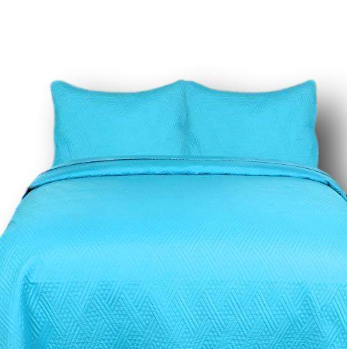 Gentle Wave Turquoise Teal Blue Lagoon Lightweight Quilted Bedspread Set - Quahog Bay Bedding